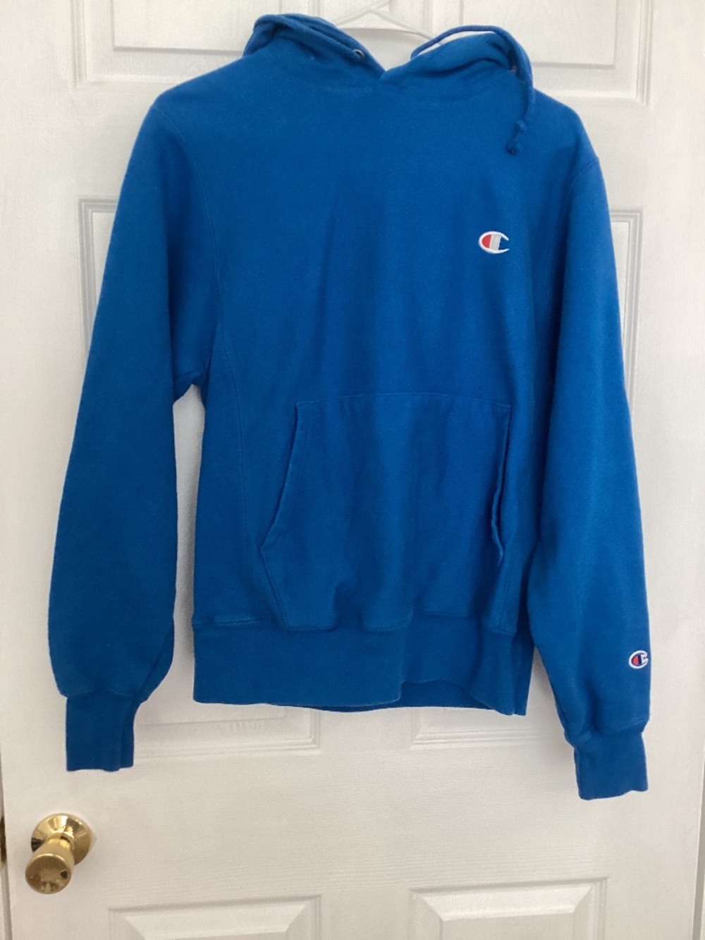 Champion Reverse Weave Pullover Hoodie Men’s size Small Blue GF68 Like New
